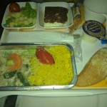 Reis und Hähnchengeschnetzeltes - Lufthansa Rückflug New York