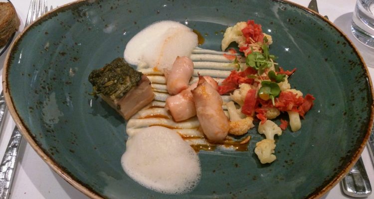 Pulpo Schweinbauch Blumenkohl Tschebull