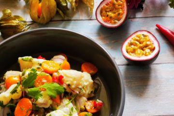 Ceviche mit Maracuja und Physalis