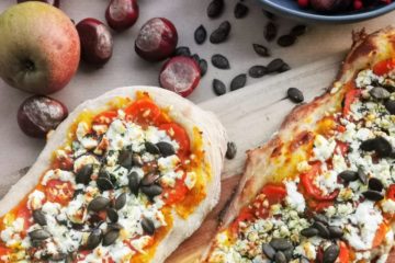 Kürbis-Apfel-Schafskäse Pinsa Romana