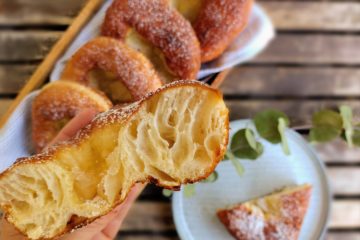 Knieküchle - Fränkische Auszogne Krapfen - gebacken mit Milchkefir