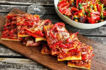 Spanische Coca Pizza - vegetarisch-header