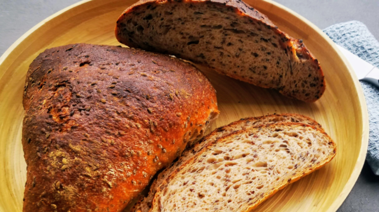 Leinsamen-Ecken - Weizenbrote mit Sauerteig