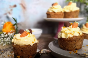 Orangen-Moehren Cupcakes mit Orange oder Eierlikoer Frosting-1